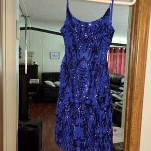 NWOT BLUE SEQUIN DRESS SIZE M